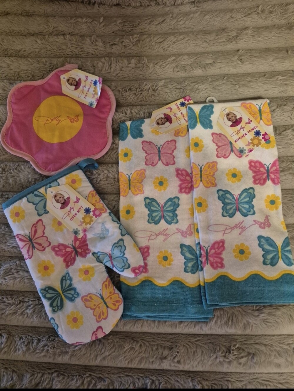 Dolly Parton Butterfly Kitchen Linen Set